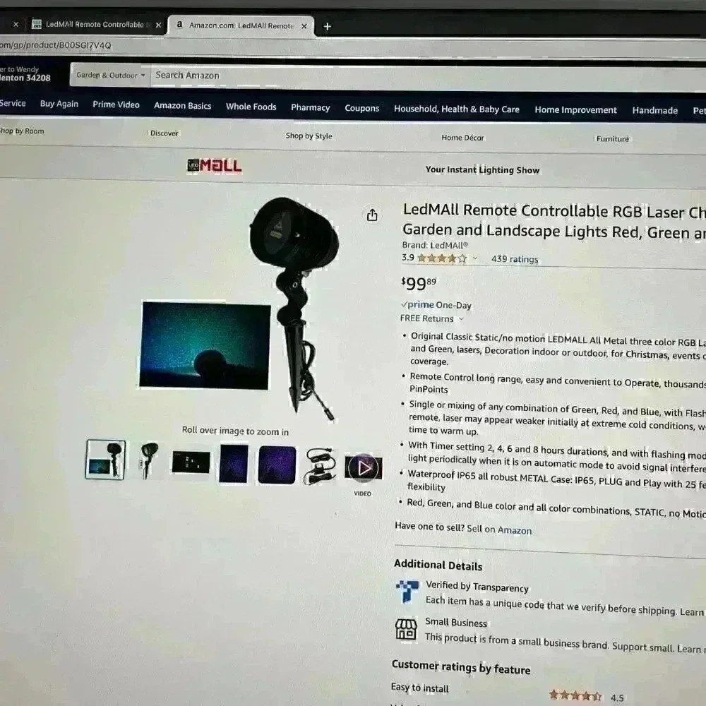 LedMAll Remote Controllable RGB Laser  Outdoor Gardee Landscape Lights SAVE $50 - Picture 3 of 15